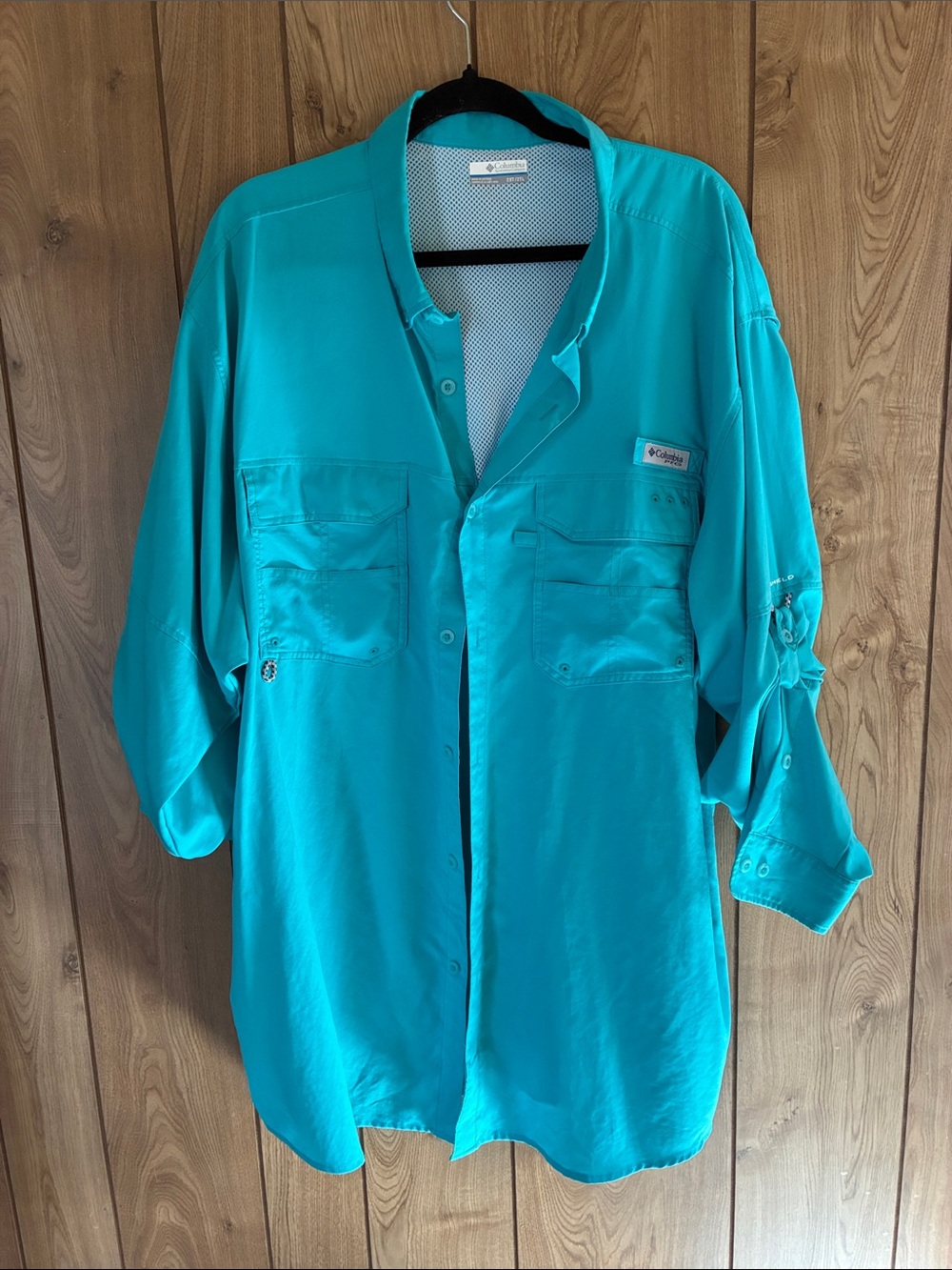 Columbia Teal Lightweight Button-Up Shirt Jacket